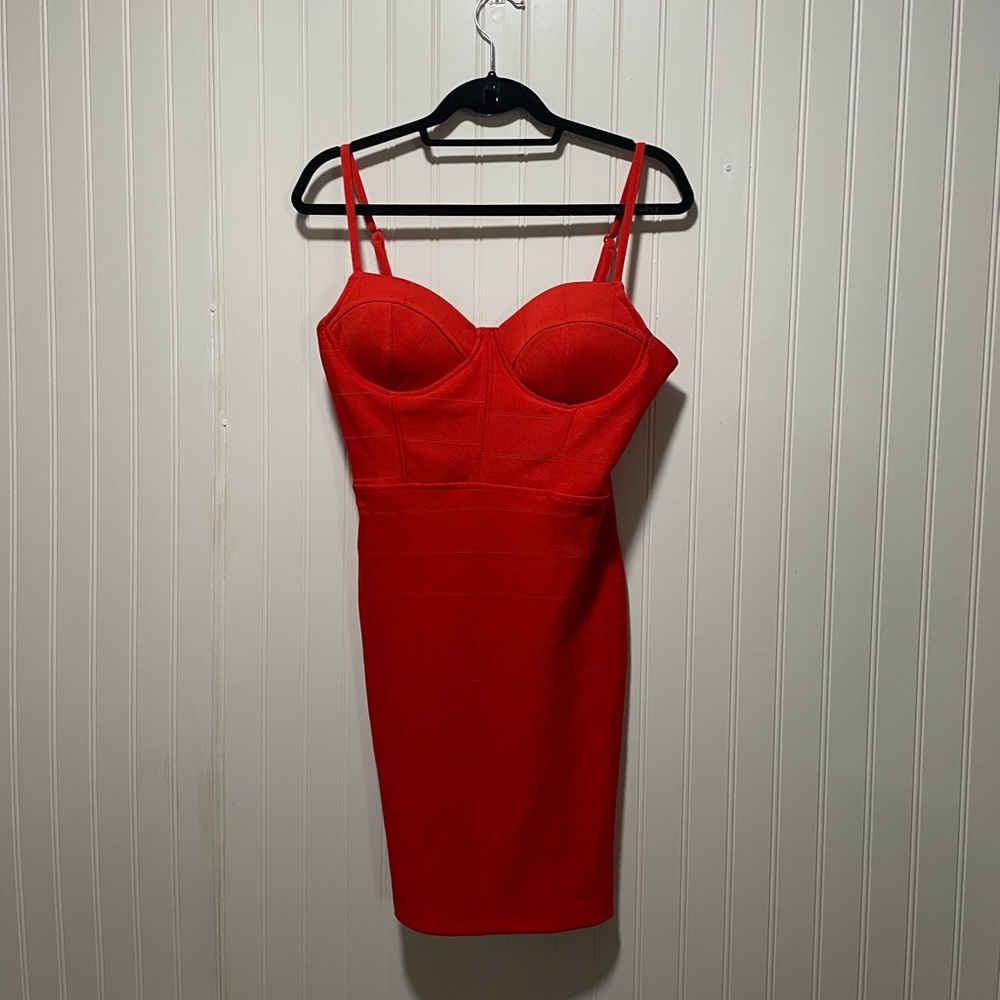 Haute Monde Red Sweetheart Bodycon Mini Dress